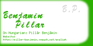 benjamin pillar business card